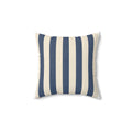 Nautical Blue Stripe Throw Pillow — Coastal Decorative Square Pillow
